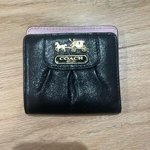 Small Coach black leather wallet, great condition